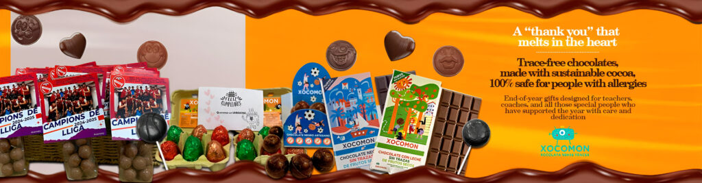 Online sale of end of year and graduation gifts chocolate treats for people with allergies | XOCOMON