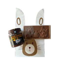 Easter set bunny bag with Easter tablet MILK and allergen-free cocoa cream