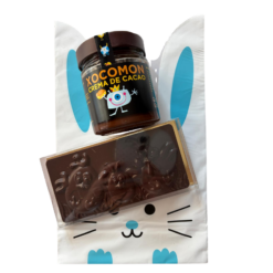Easter batch bunny bag with black Easter tablet and allergen-free cocoa cream