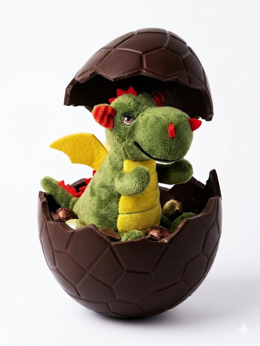 Dark Chocolate Egg with Surprise Inside - Saint George's Dragon - Xocomon